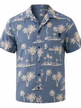 H&M Boys Hawaiian shirt size 18.
100% cotton. Blue and white button down
